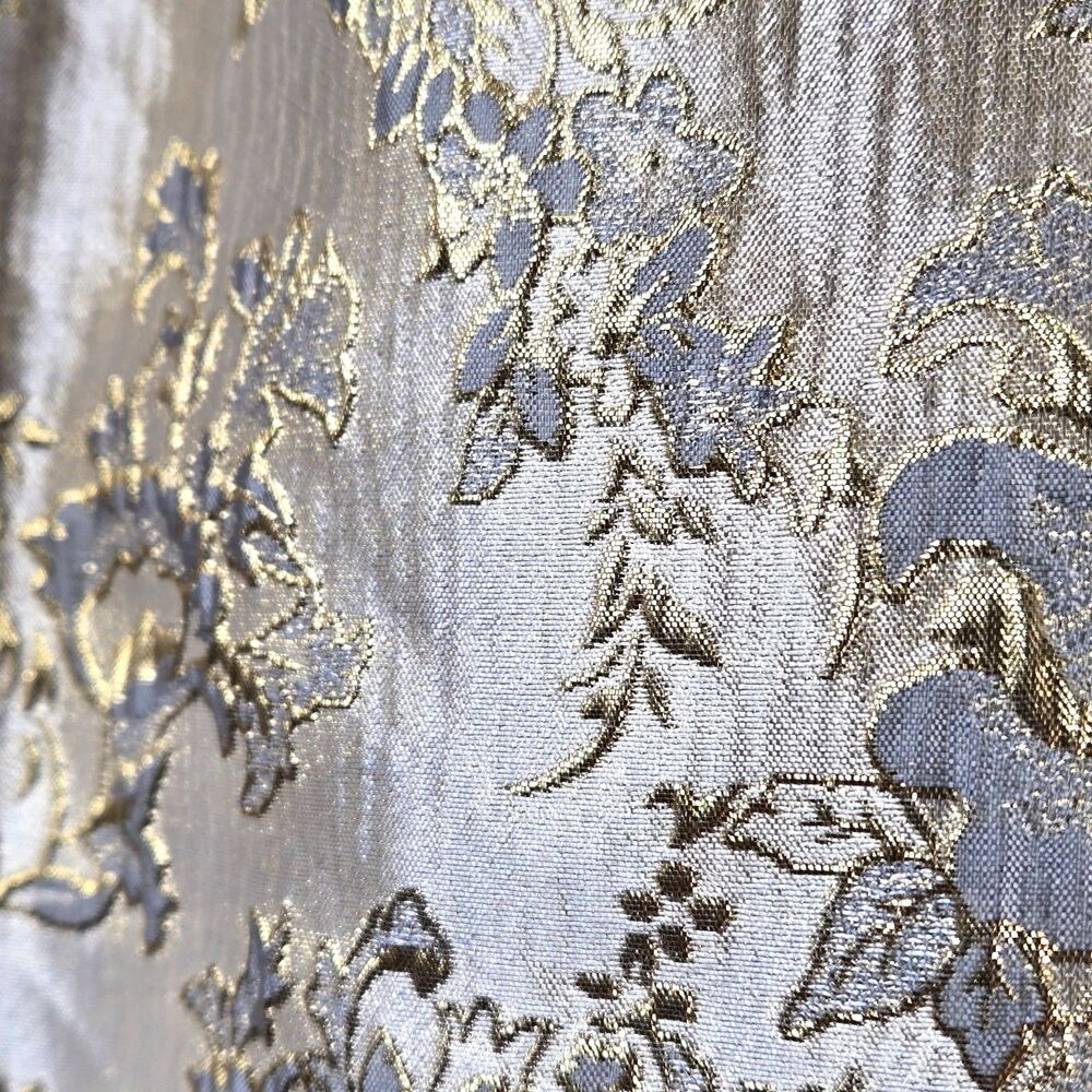 Vince Camuto Metallic Floral Jacquard Fit & Flare Dress Gold Gray 12 NWT - Picture 13 of 15